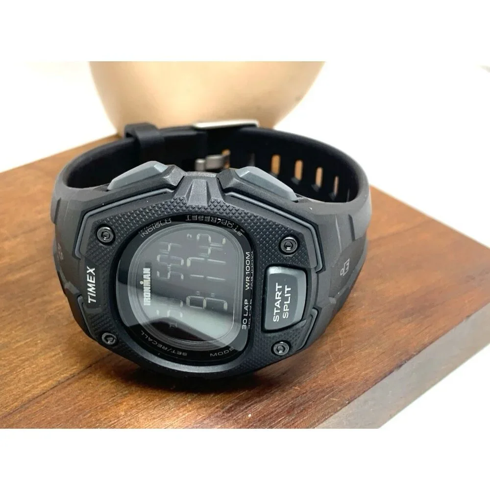 Timex Men's Watch TW5M48600 Ironman Quartz Digital Indiglo Black Rubber Band